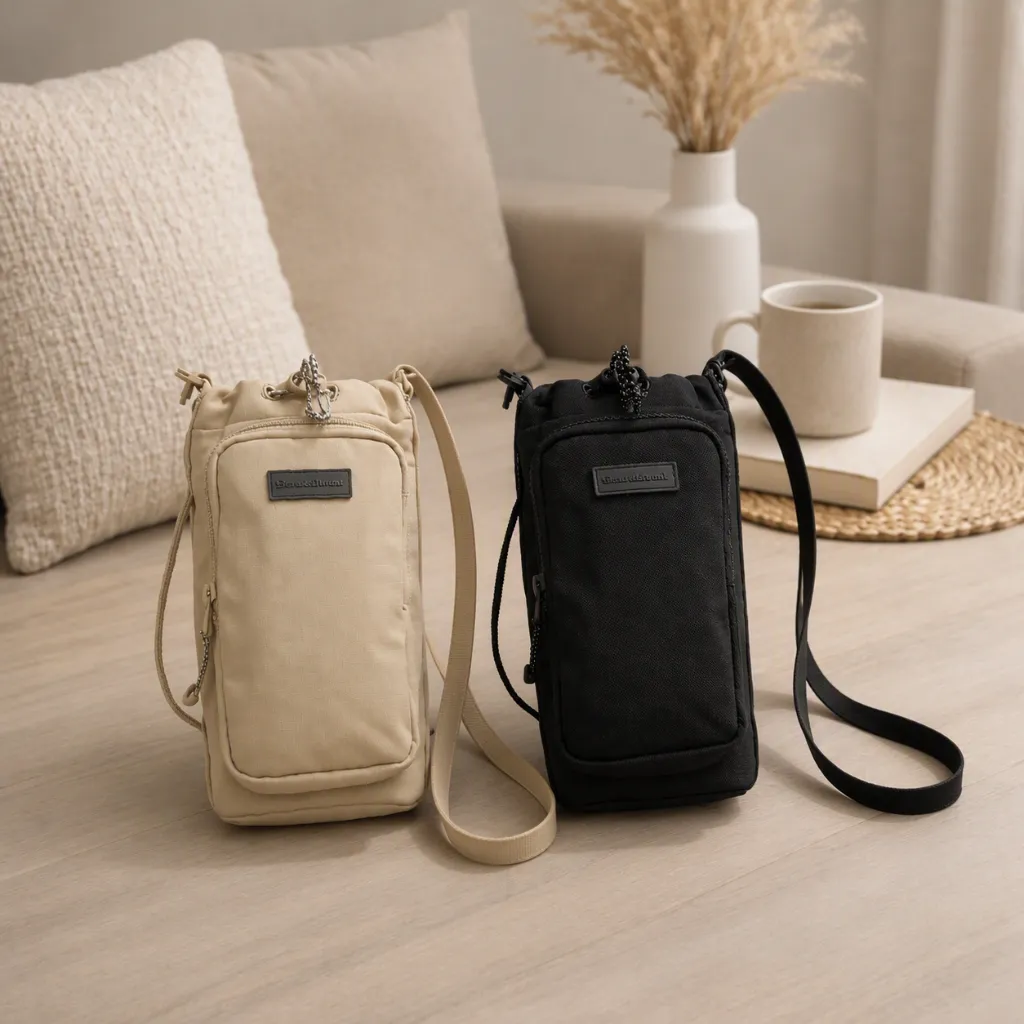 BOTTLE CARRIER (BEIGE & BLACK) empty.webp